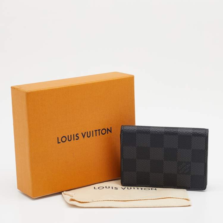 Pre Owned Louis Vuitton Damier Graphite Canvas Enveloppe Carte de Visite Bifold Card Holder