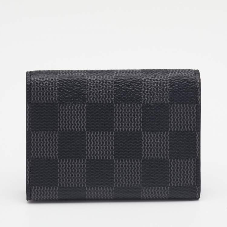Pre Owned Louis Vuitton Damier Graphite Canvas Enveloppe Carte de Visite Bifold Card Holder