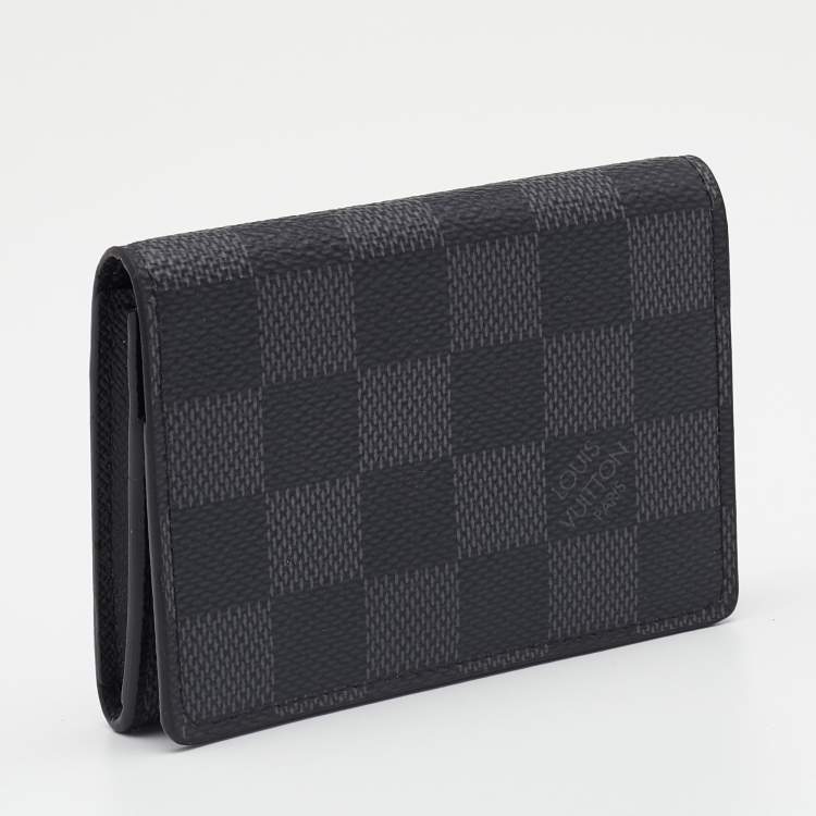 Pre Owned Louis Vuitton Damier Graphite Canvas Enveloppe Carte de Visite Bifold Card Holder