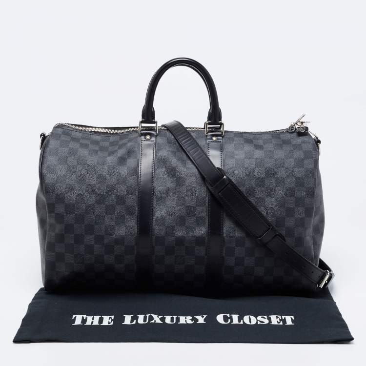 Pre Owned Louis Vuitton Damier Graphite Canvas Keepall Bandouliere 45 Bag