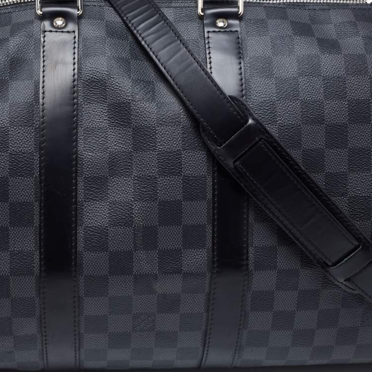 Pre Owned Louis Vuitton Damier Graphite Canvas Keepall Bandouliere 45 Bag