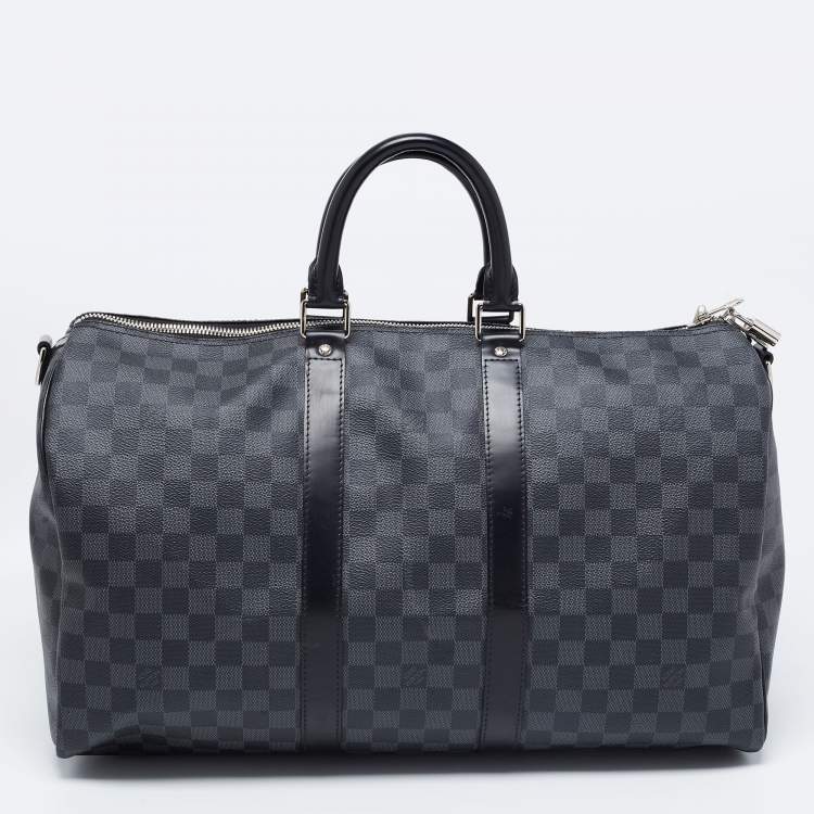 Pre Owned Louis Vuitton Damier Graphite Canvas Keepall Bandouliere 45 Bag