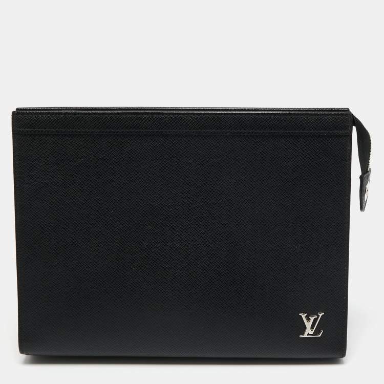 Louis Vuitton Pochette Voyage Taiga Leather mm Black