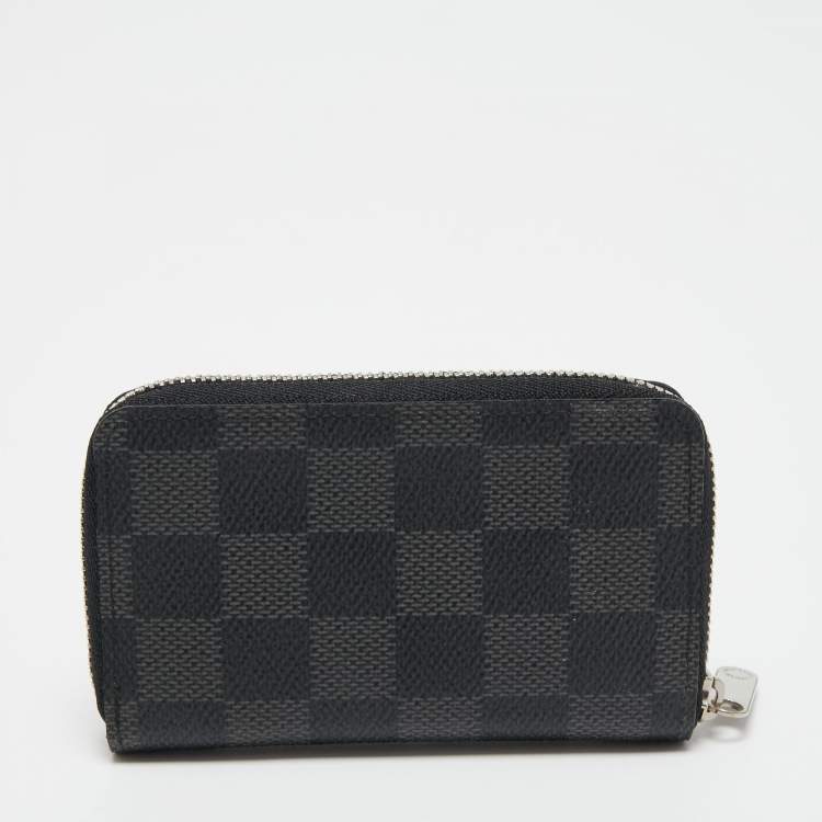 Pre Owned Louis Vuitton Damier Graphite Canvas Vertical Zippy Coin Purse