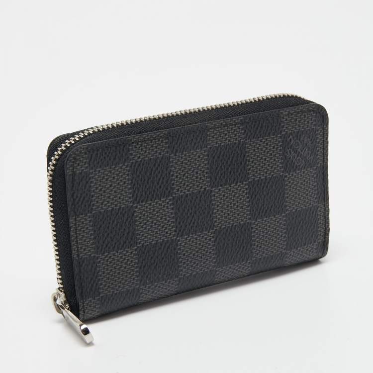 Pre Owned Louis Vuitton Damier Graphite Canvas Vertical Zippy Coin Purse