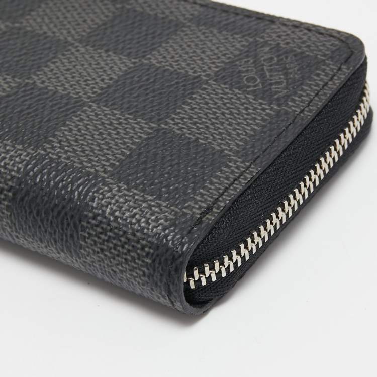Pre Owned Louis Vuitton Damier Graphite Canvas Vertical Zippy Coin Purse