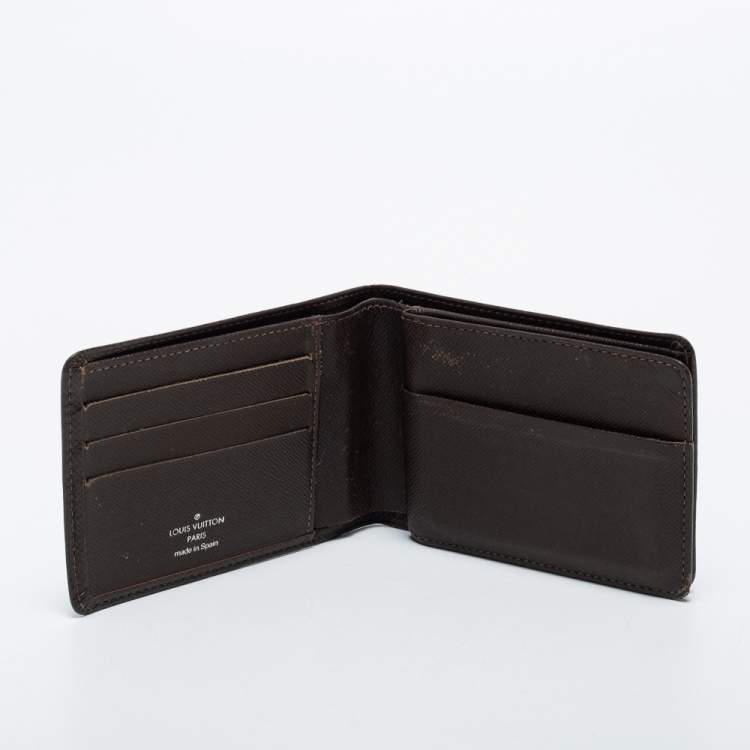 Louis Vuitton Brown Taiga Leather Slender Bifold Wallet Louis Vuitton