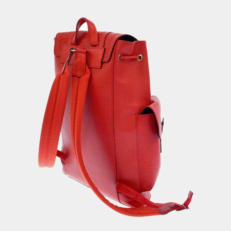 Louis Vuitton X Supreme Red Epi Leather Christopher PM Backpack Louis  Vuitton
