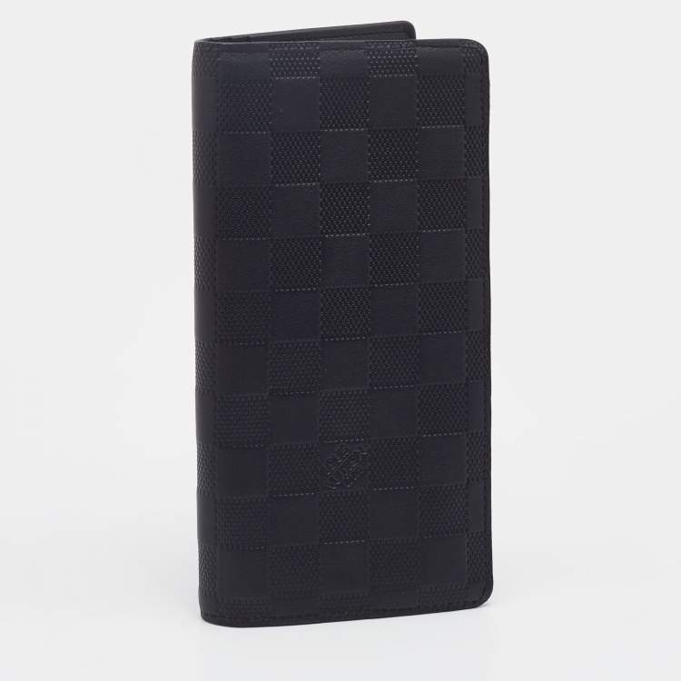 Pre Owned Louis Vuitton Black Damier Infini Leather Brazza Wallet
