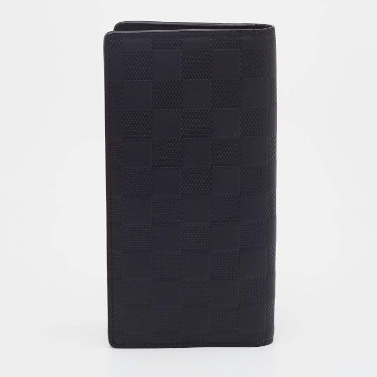 Pre Owned Louis Vuitton Black Damier Infini Leather Brazza Wallet