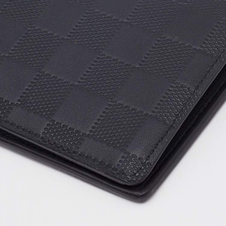 Pre Owned Louis Vuitton Black Damier Infini Leather Brazza Wallet