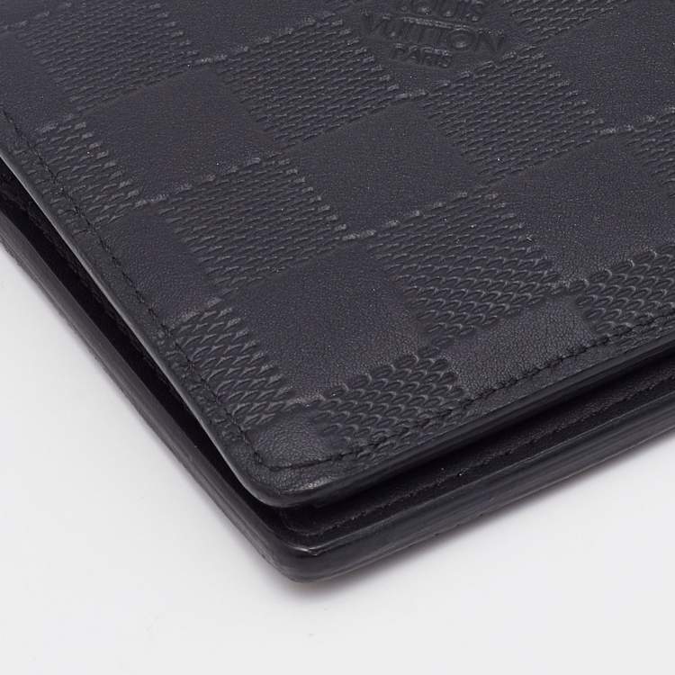 Pre Owned Louis Vuitton Black Damier Infini Leather Brazza Wallet