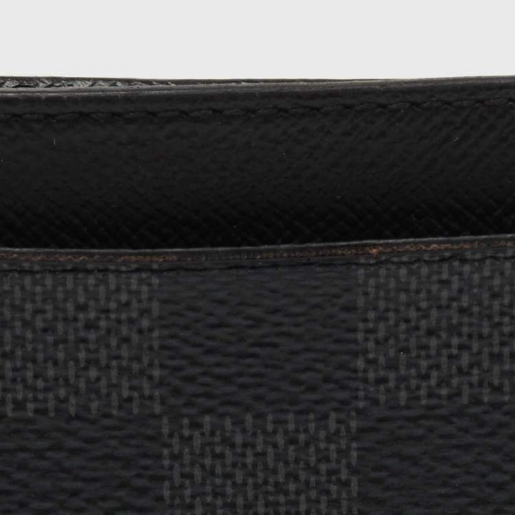 Pre Owned Louis Vuitton Grey Damier Graphite Canvas Neo Porte-Cartes Card Holder