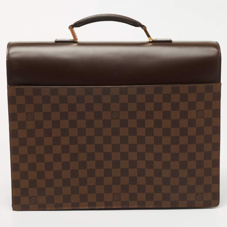 Pre Owned Louis Vuitton Damier Ebene Canvas Altona Briefcase GM