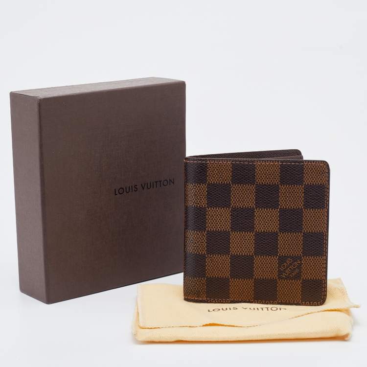 Pre Owned Louis Vuitton Damier Ebene Canvas Slender Wallet