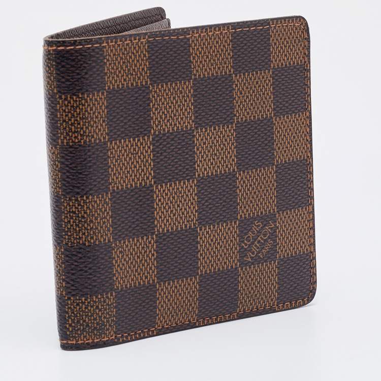 Pre Owned Louis Vuitton Damier Ebene Canvas Slender Wallet