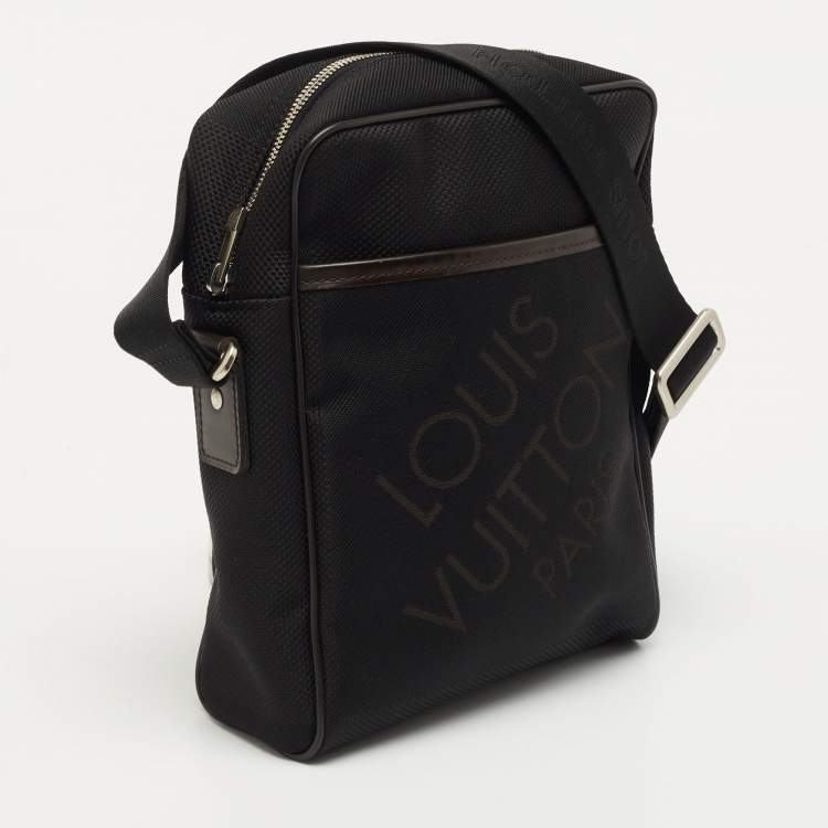 Pre Owned Louis Vuitton Black Canvas and Leather Geant Citadin Messenger Bag