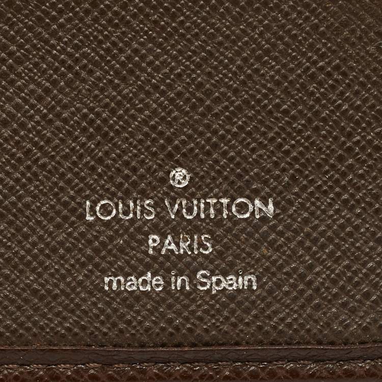 Pre Owned Louis Vuitton Brown Leather Bifold Compact Wallet