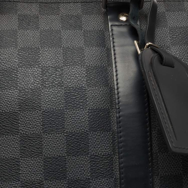 Pre Owned Louis Vuitton Damier Graphite Canvas and Leather Keepall Bandouliere 45 Bag