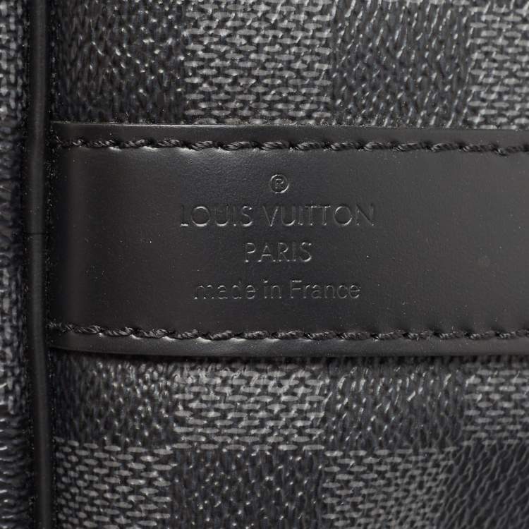 Pre Owned Louis Vuitton Damier Graphite Canvas and Leather Keepall Bandouliere 45 Bag