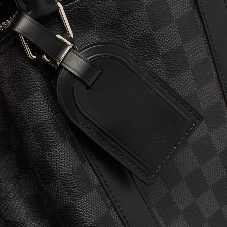 Pre Owned Louis Vuitton Damier Graphite Canvas and Leather Keepall Bandouliere 45 Bag