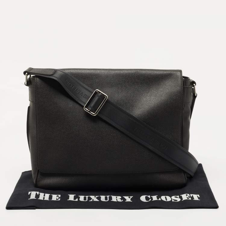 Pre Owned Louis Vuitton Dark Grey Taiga Leather Roman MM Bag