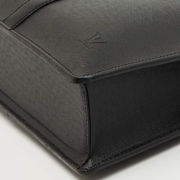 Pre Owned Louis Vuitton Black Taiga Leather Lozan Briefcase