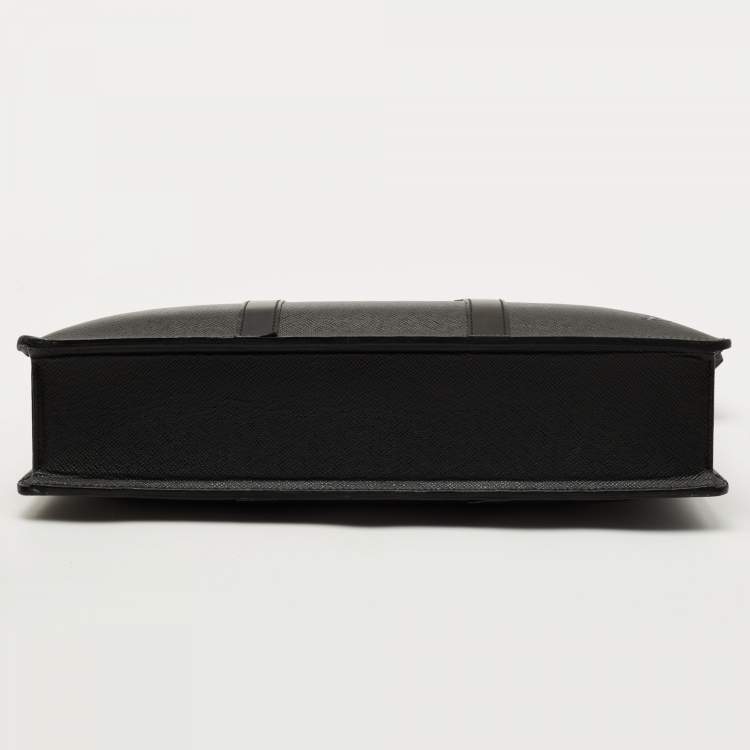 Pre Owned Louis Vuitton Black Taiga Leather Lozan Briefcase