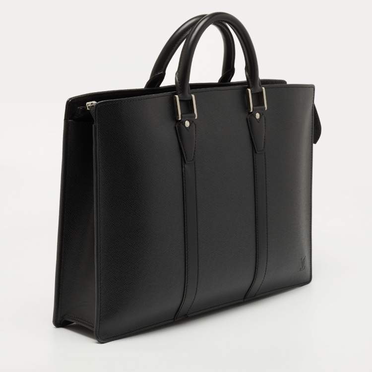 Pre Owned Louis Vuitton Black Taiga Leather Lozan Briefcase