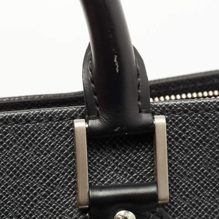 Pre Owned Louis Vuitton Black Taiga Leather Lozan Briefcase