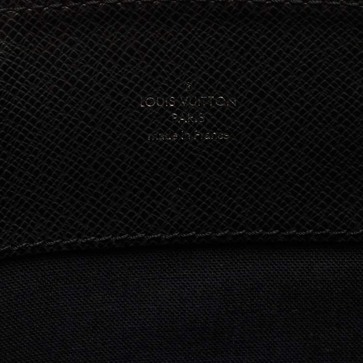 Pre Owned Louis Vuitton Black Taiga Leather Lozan Briefcase