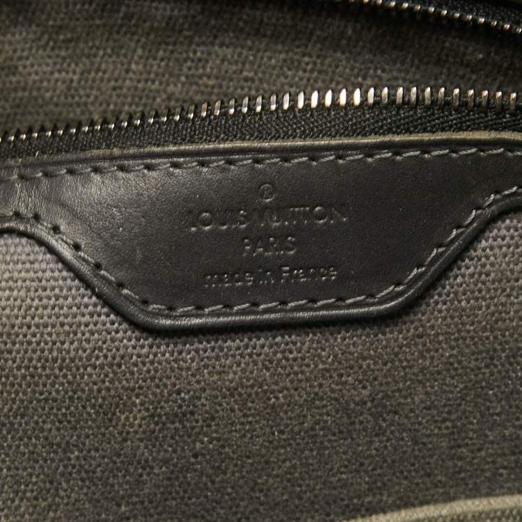 Pre Owned Louis Vuitton Charcoal Black Leather Utah Acoma Bag
