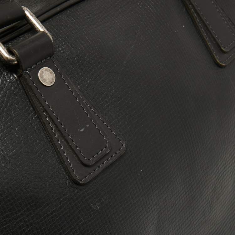 Pre Owned Louis Vuitton Charcoal Black Leather Utah Acoma Bag