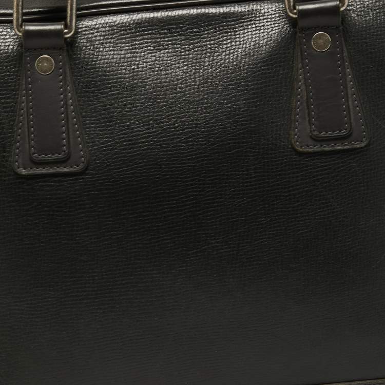 Pre Owned Louis Vuitton Charcoal Black Leather Utah Acoma Bag