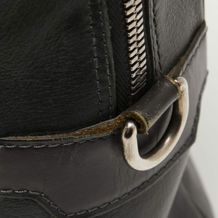 Pre Owned Louis Vuitton Charcoal Black Leather Utah Acoma Bag