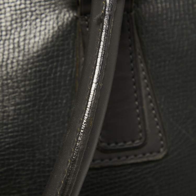 Pre Owned Louis Vuitton Charcoal Black Leather Utah Acoma Bag