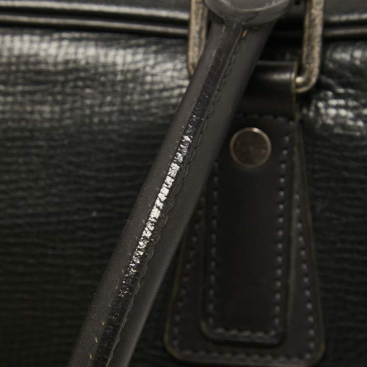 Pre Owned Louis Vuitton Charcoal Black Leather Utah Acoma Bag