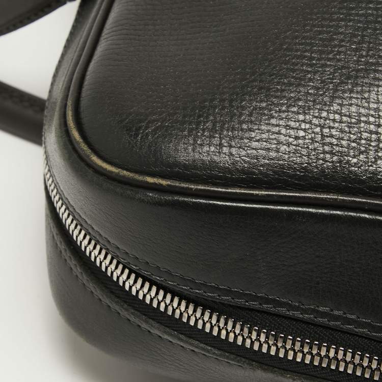 Pre Owned Louis Vuitton Charcoal Black Leather Utah Acoma Bag