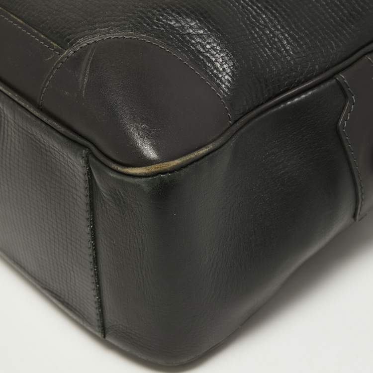 Pre Owned Louis Vuitton Charcoal Black Leather Utah Acoma Bag