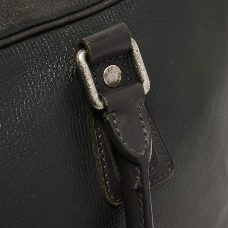 Pre Owned Louis Vuitton Charcoal Black Leather Utah Acoma Bag