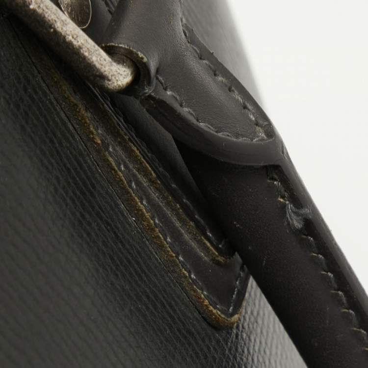 Pre Owned Louis Vuitton Charcoal Black Leather Utah Acoma Bag