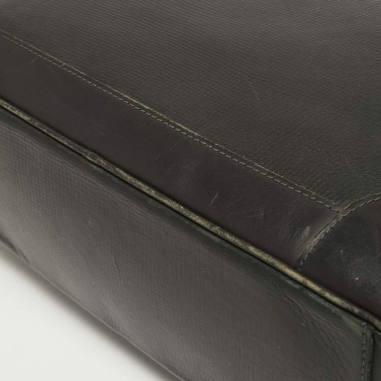 Pre Owned Louis Vuitton Charcoal Black Leather Utah Acoma Bag