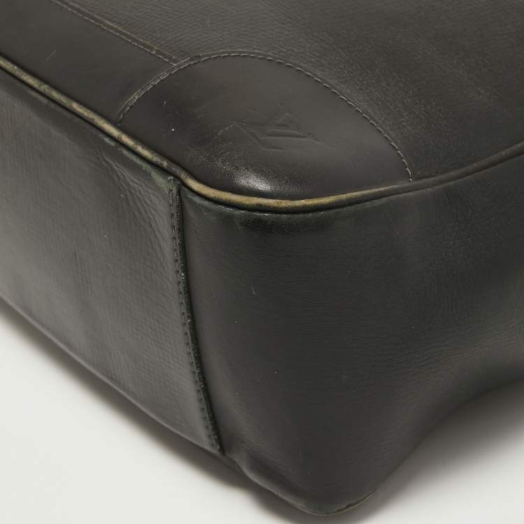 Pre Owned Louis Vuitton Charcoal Black Leather Utah Acoma Bag