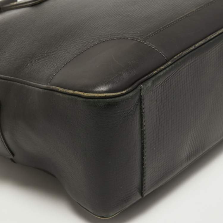 Pre Owned Louis Vuitton Charcoal Black Leather Utah Acoma Bag