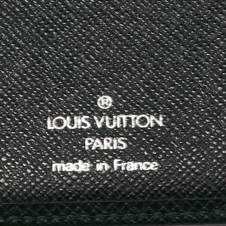 Pre Owned Louis Vuitton Green Taiga Leather Long Bifold Wallet