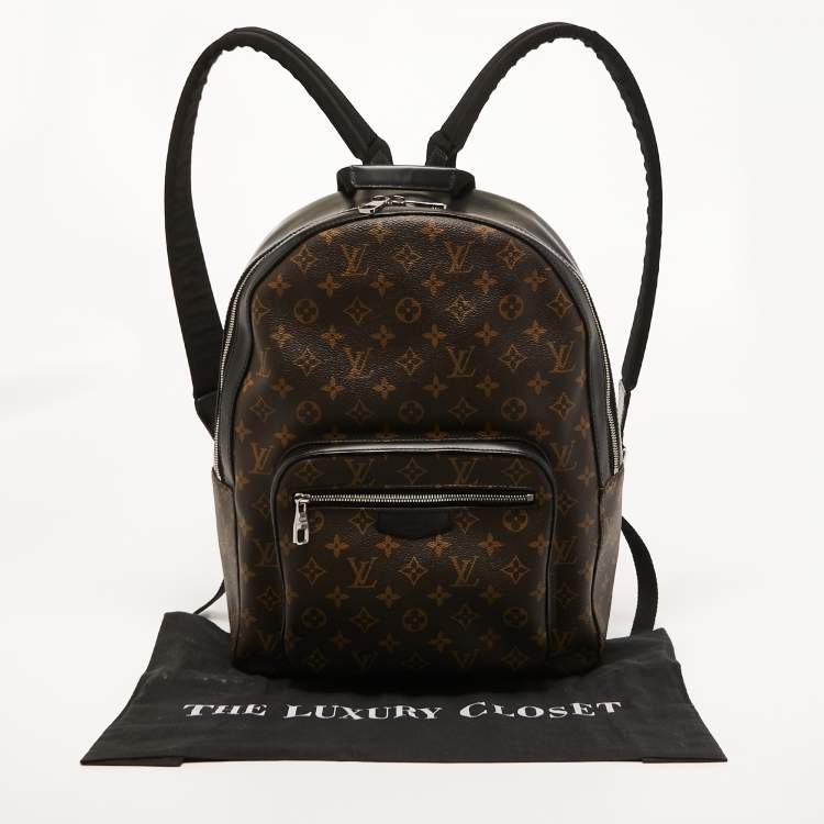Pre Owned Louis Vuitton Black Monogram Macassar Canvas and Leather Josh Backpack