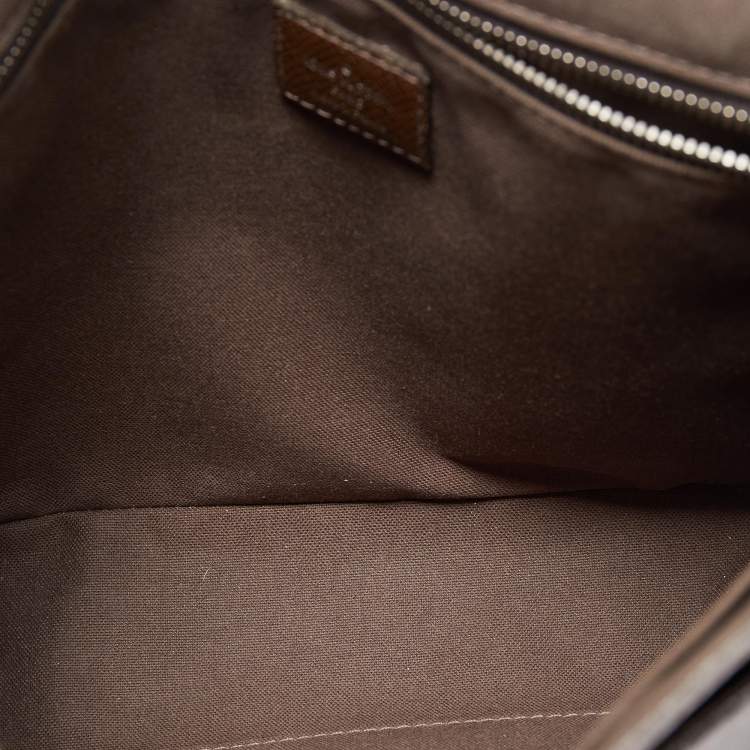 Pre Owned Louis Vuitton Brown Taiga Leather Roman PM Bag