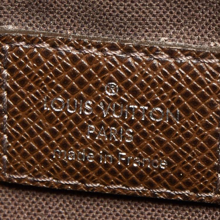Pre Owned Louis Vuitton Brown Taiga Leather Roman PM Bag