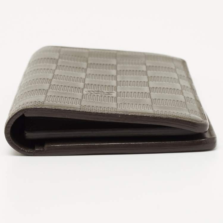 Pre Owned Louis Vuitton Olive Green Damier Infini Leather Brazza Wallet