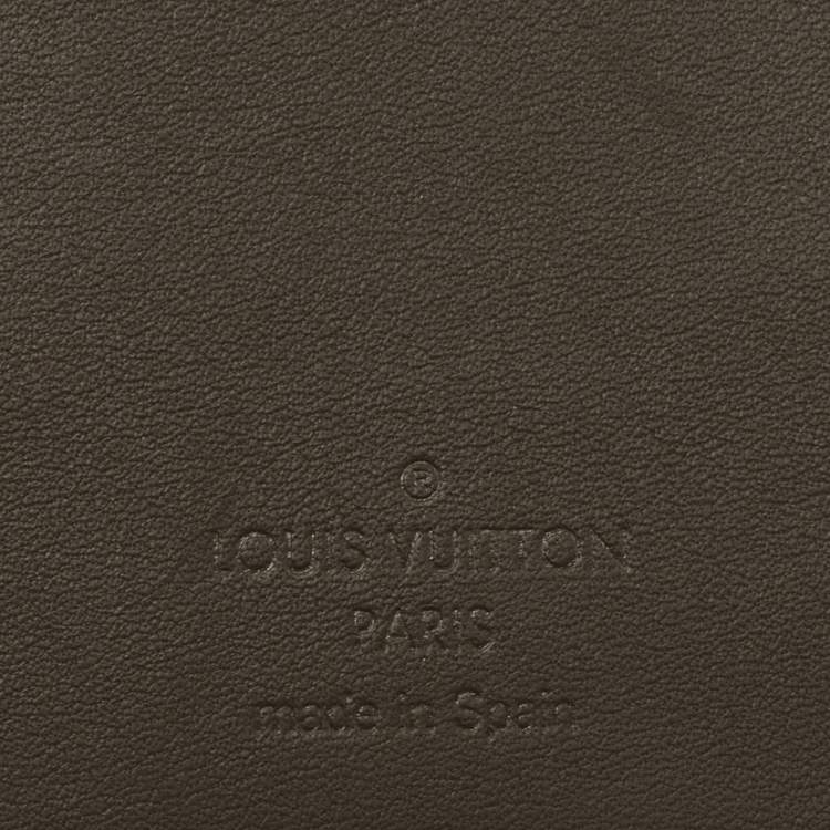 Pre Owned Louis Vuitton Olive Green Damier Infini Leather Brazza Wallet
